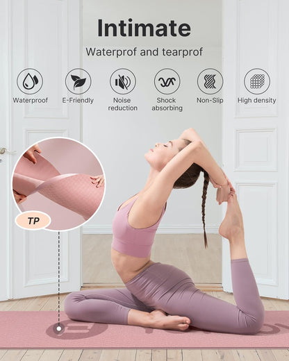 YOTTOY TPE Yoga Mat, with Strap Bag