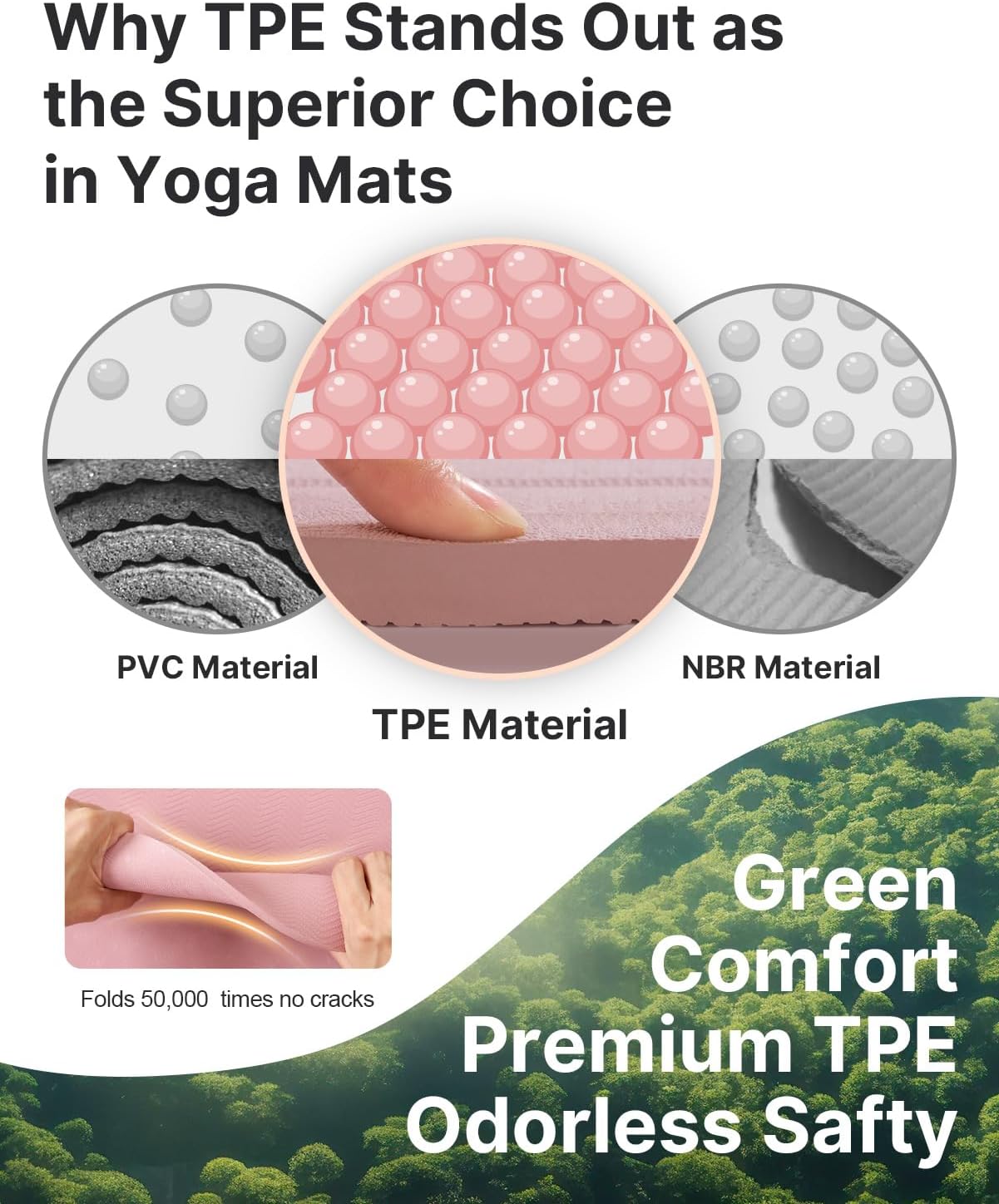 YOTTOY TPE Yoga Mat, with Strap Bag