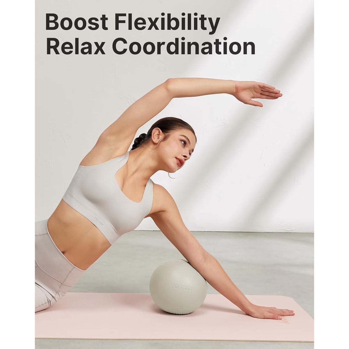 YOTTOY Small Exercise Ball，9-inch Pilates Ball with Anti-Burst Technology for Stability,
