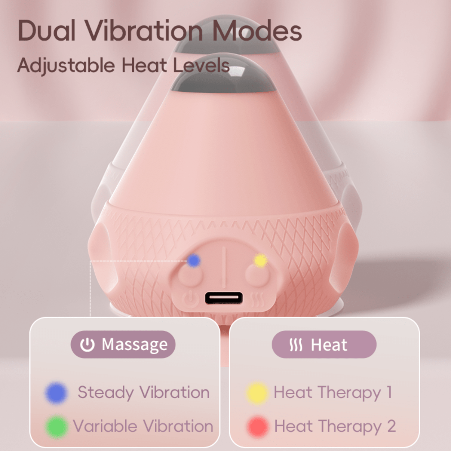 YOTTOY Heated Massage Ball w/ Suction & Dual - Speed Relief - YOTTOY